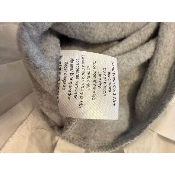 Robertson Rodeo Gray Hooded Sweatshirt with White Pleated Peplum Sz S Lagenlook - Picture 12 of 12